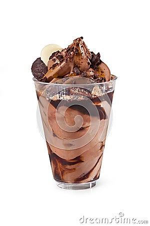 Mousse Sundae in Glass â€“ Chocolate Dessert Stock Photo